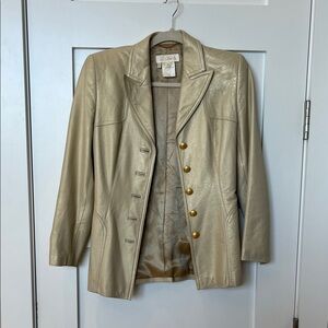 Escada Gold Leather Blazer